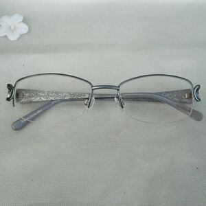EUC NICOLE MILLER WNY08 COL20 Etched Silver Eyeglass FRAMES ONLY 49/17/130